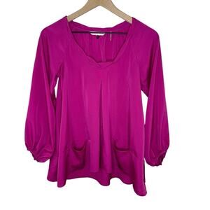 Rebecca Taylor Women’s Flowy Lightweight Puff Sleeve Blouse Size 0 EUC
